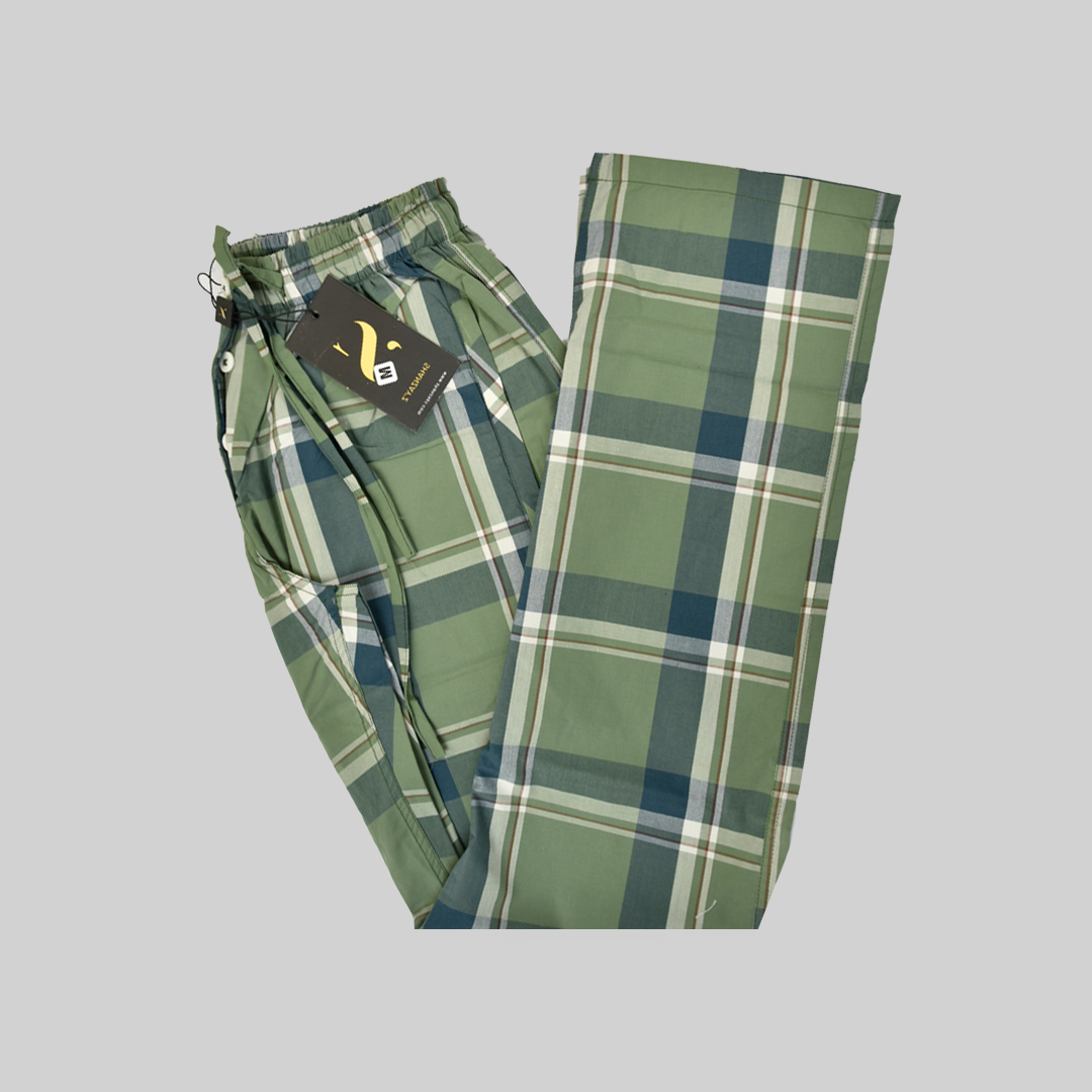 Green Check Cotton Trouser