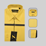 Full Sleeve Plain Yellow Formal Shirt